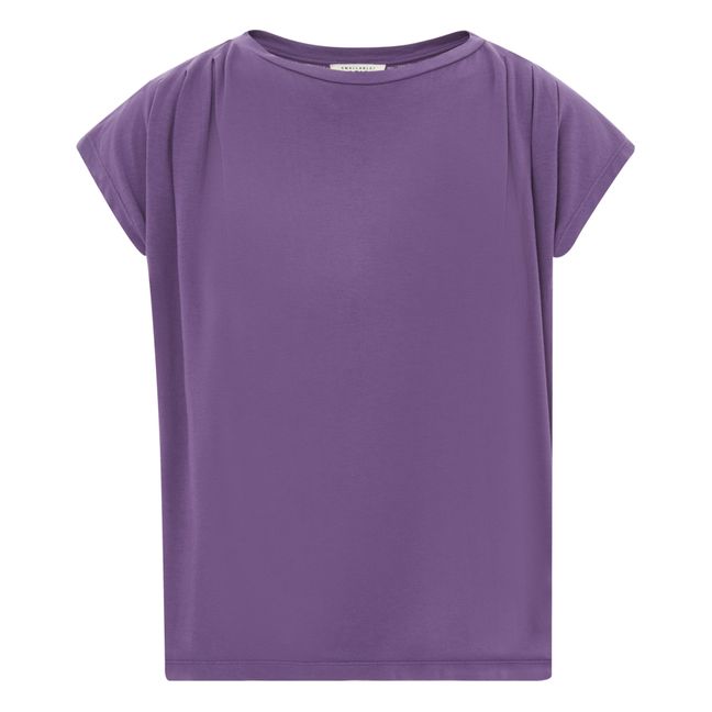 Women's Organic Cotton Pleated T-shirt | Blueberry
