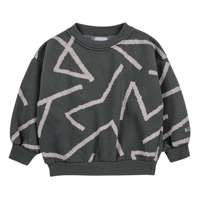 Organic Cotton Lined Sweatshirt | Charcoal grey