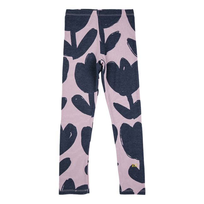 Leggins in cotone organico a fiori | Lilla