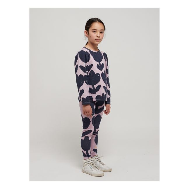 Leggins in cotone organico a fiori | Lilla