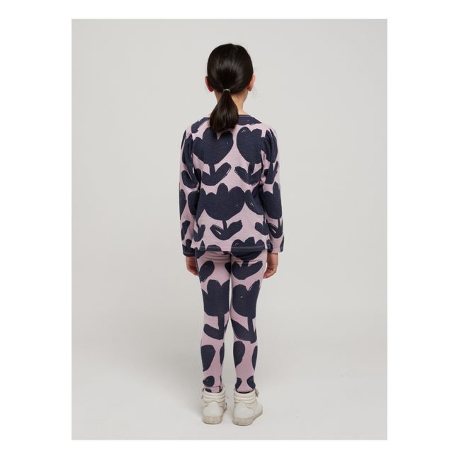 Leggins in cotone organico a fiori | Lilla