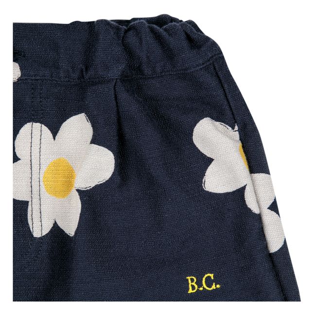 Organic Cotton Floral Pants | Navy blue