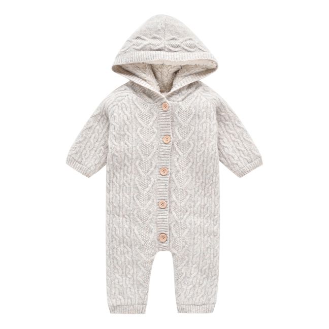 David Wool and Cotton Fur-Lined Baby Snowsuit | Seidenfarben