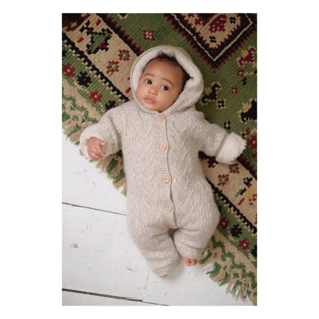 David Wool and Cotton Fur-Lined Baby Snowsuit | Seidenfarben