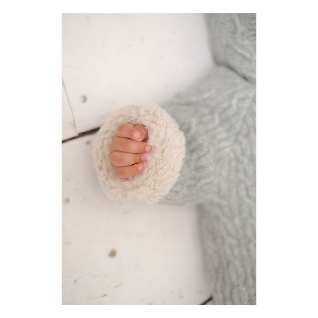 David Wool and Cotton Fur-Lined Baby Snowsuit | Blau