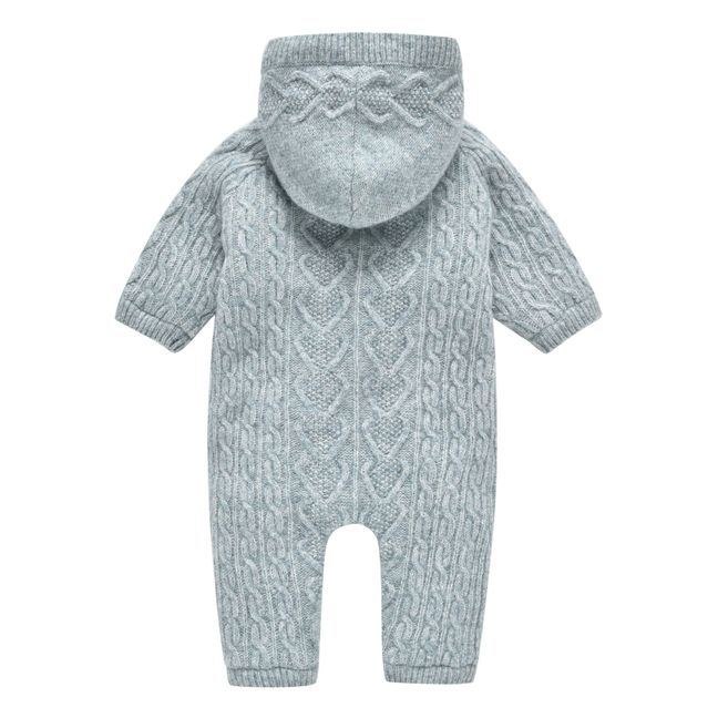 David Wool and Cotton Fur-Lined Baby Snowsuit | Blau