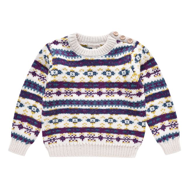Lounis Wool and Alpaca Jacquard Sweater | Ecru
