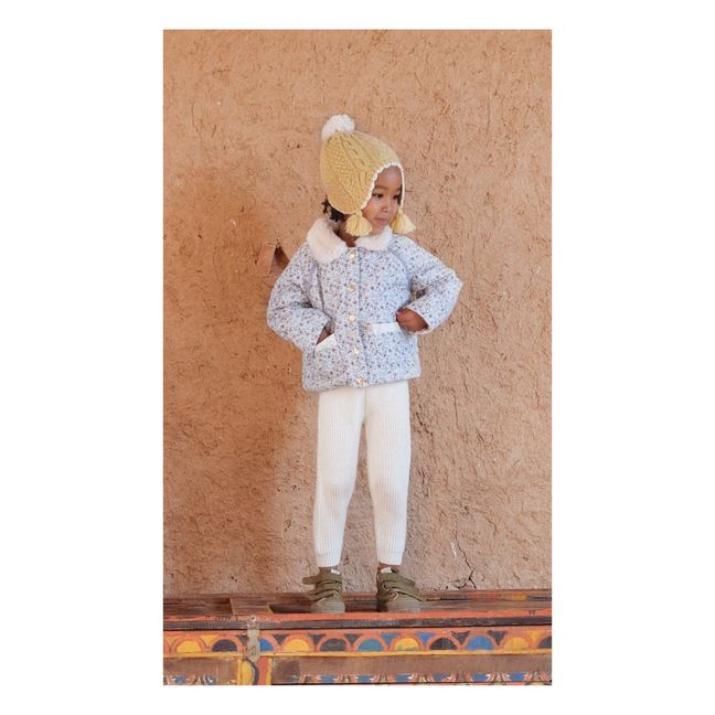 Cappotto imbottito in vellutto millerighe Jasmina | Azzurro