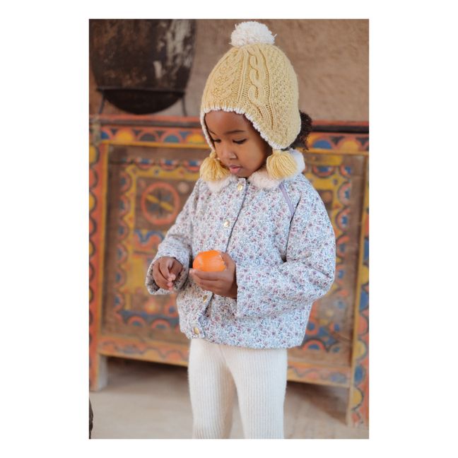 Cappotto imbottito in vellutto millerighe Jasmina | Azzurro