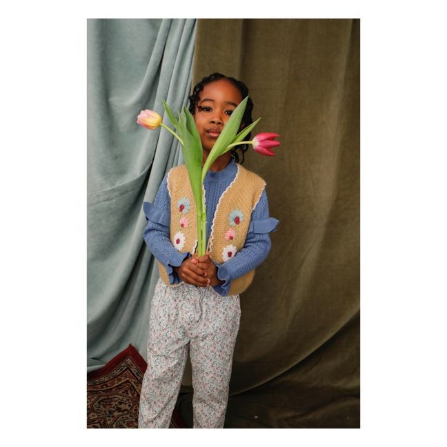 Gilet Brodé Main Sylna | Ocre