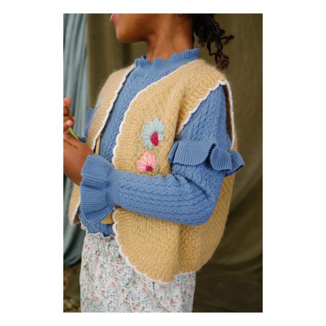 Gilet Brodé Main Sylna | Ocre