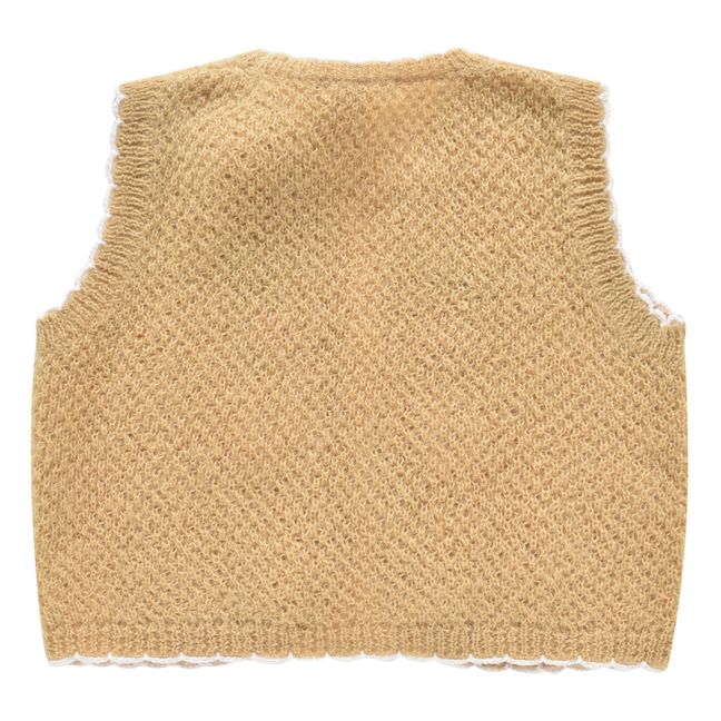 Gilet Brodé Main Sylna | Ocre