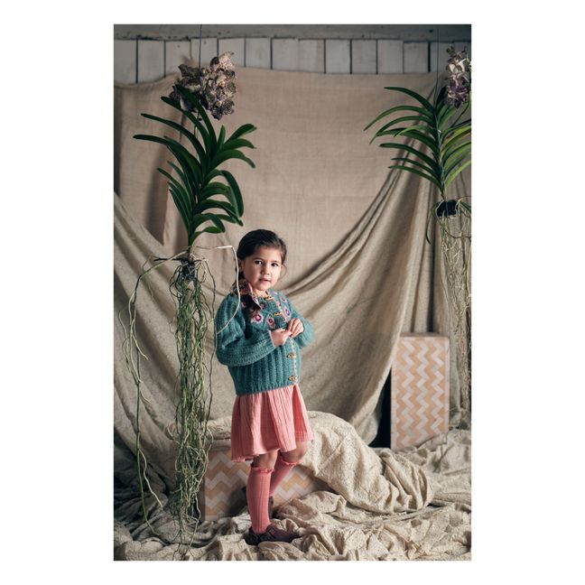 Shenna Hand Embroidered Cardigan | Blue Green