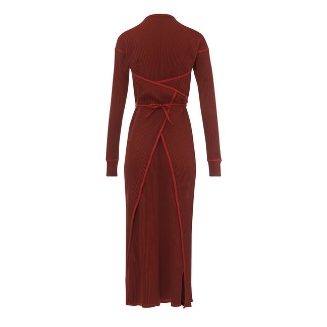Shawn Organic Cotton & Hemp Ribbed Dress | Rosso mattone