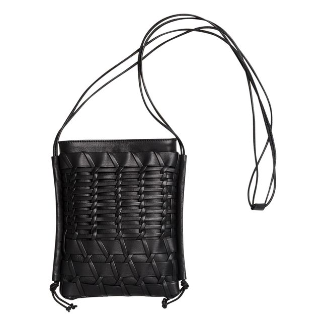 Black Faux Croc Zip Tote – maeree