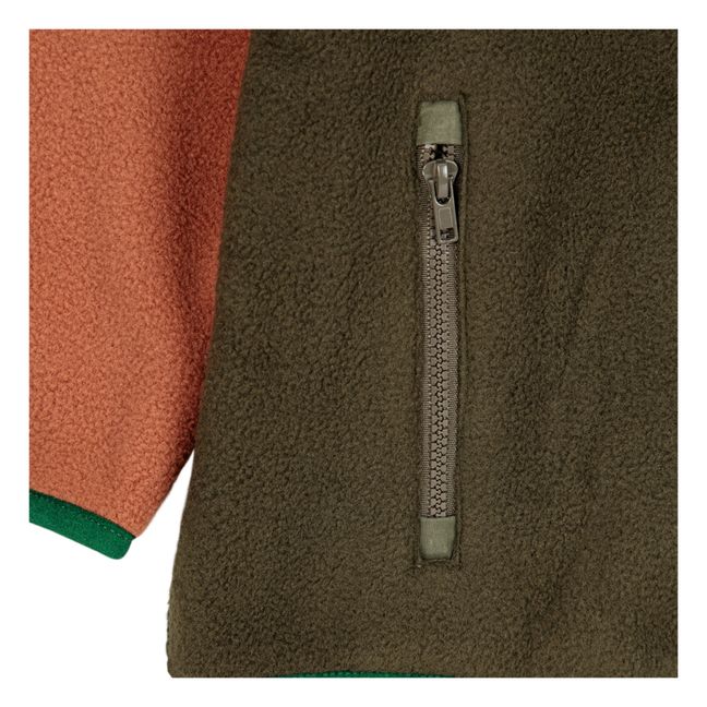 Giacca in pile Colorblock | Verde militare