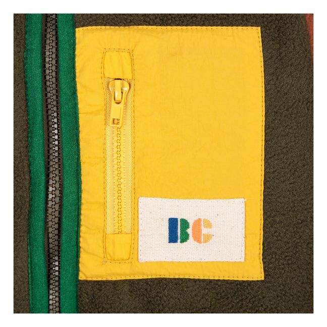 Giacca in pile Colorblock | Verde militare