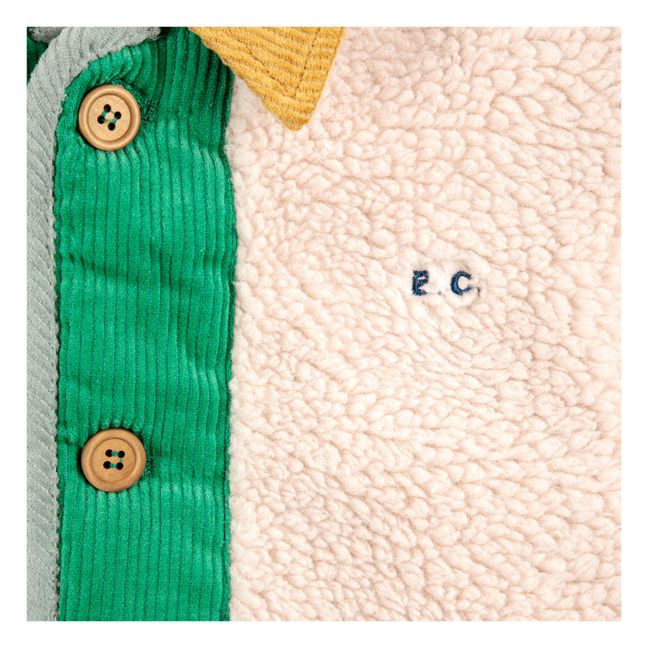 Veste Façon Fourrure Colorblock | Ecru