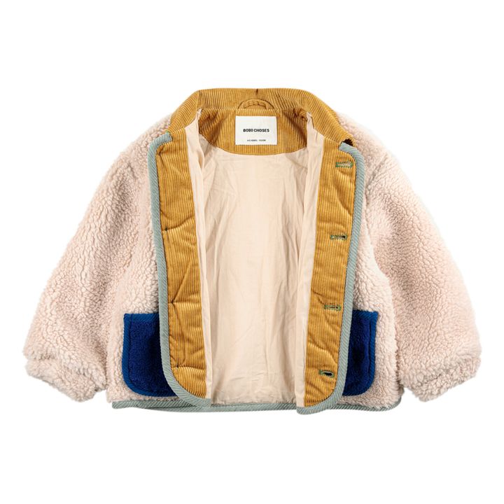 Bobo Choses - Colorblock Fur Jacket - Ecru | Smallable