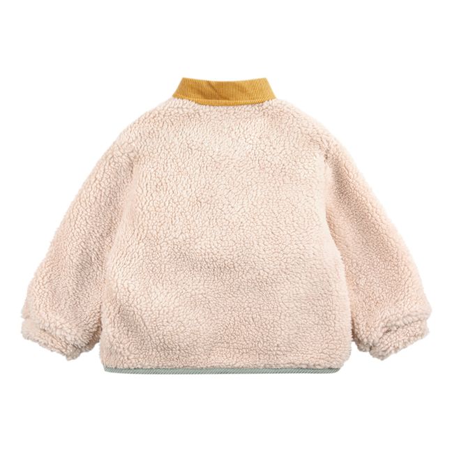 Veste Façon Fourrure Colorblock | Ecru