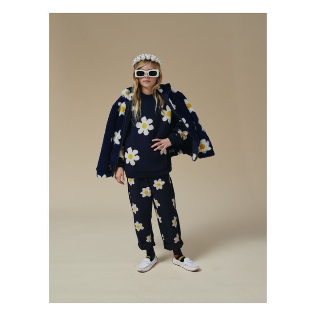 Manteau Polaire Fleurs | Bleu marine