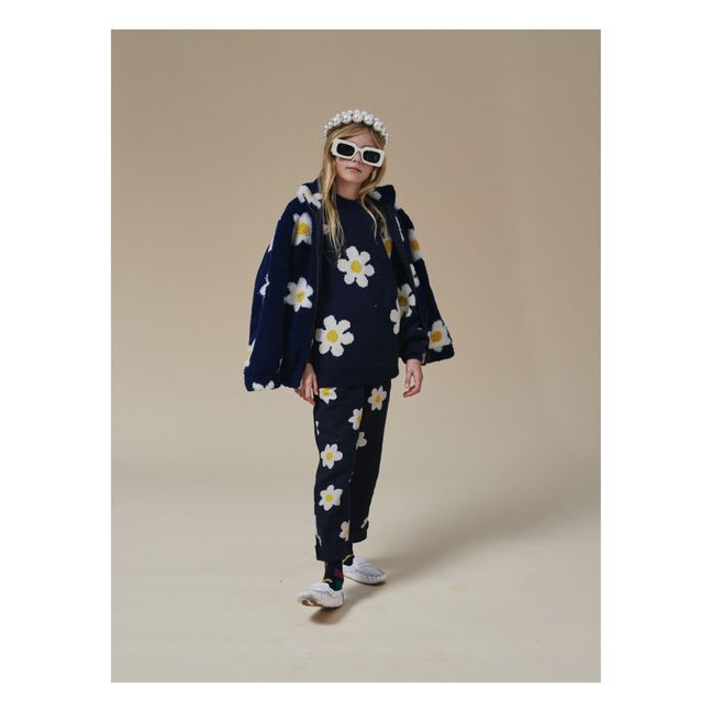 Manteau Polaire Fleurs | Navy blue
