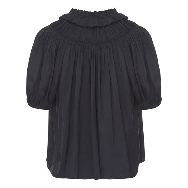 Blusa de satén Eleni | Negro
