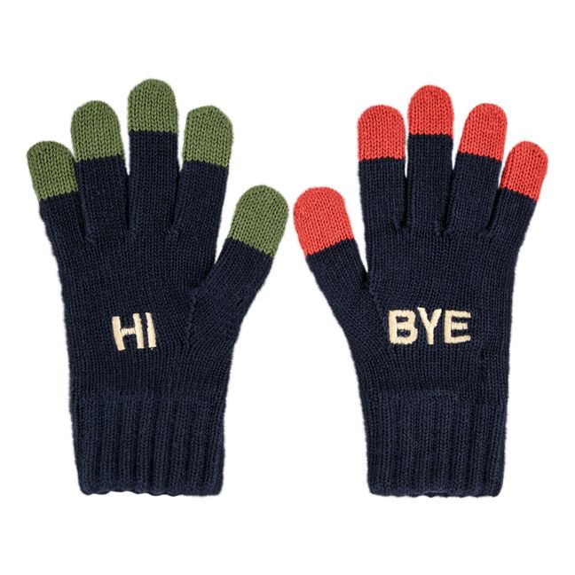 Two-coloured gloves | Midnight blue