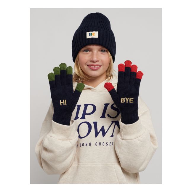 Two-coloured gloves | Midnight blue