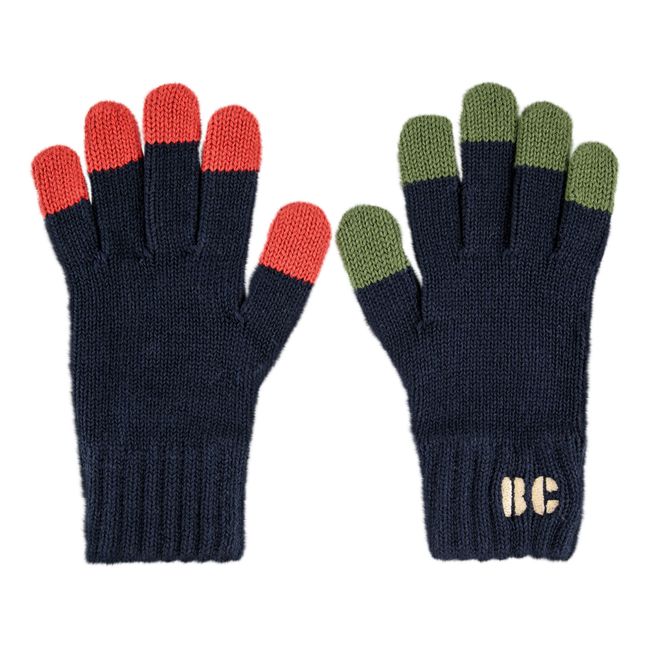 Two-coloured gloves | Midnight blue