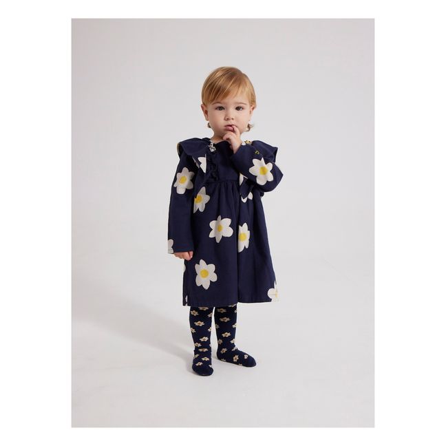 Floral-Print Tights | Navy blue