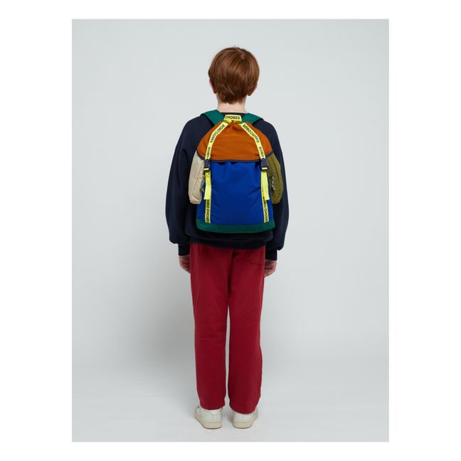 Zaino in cotone organico Colorblock | Blu
