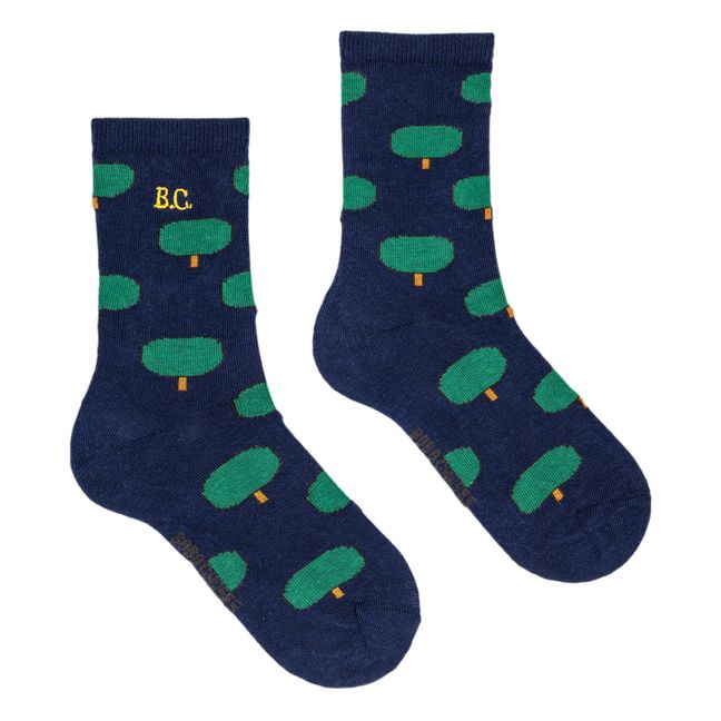 Chaussettes Arbres | Bleu marine