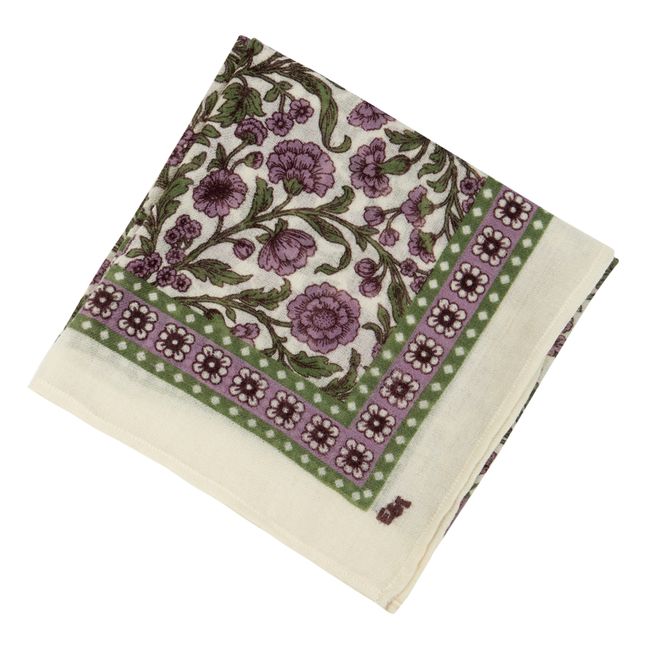 Foulard Laine Fleuri | Mauve