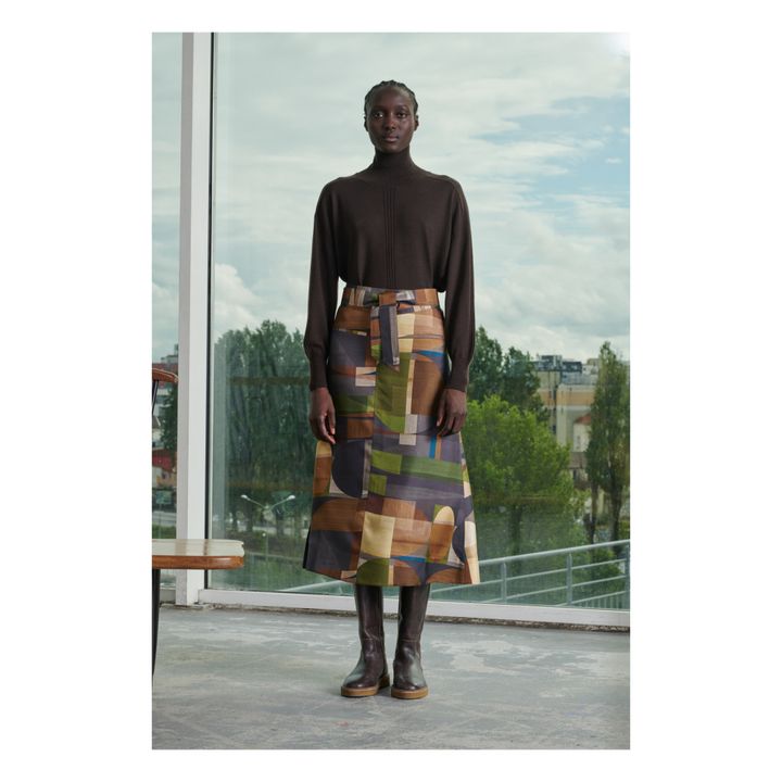 Versailles silk skirt | Marrón- Imagen del producto n°1
