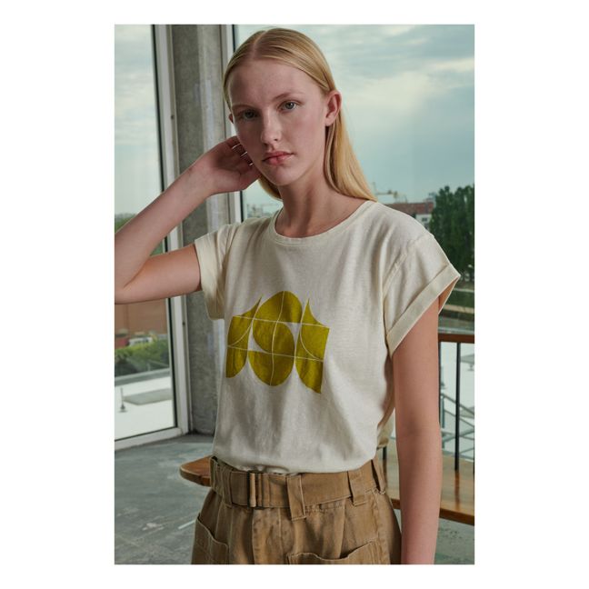 T-shirt Valentin in cotone e lino | Ecru