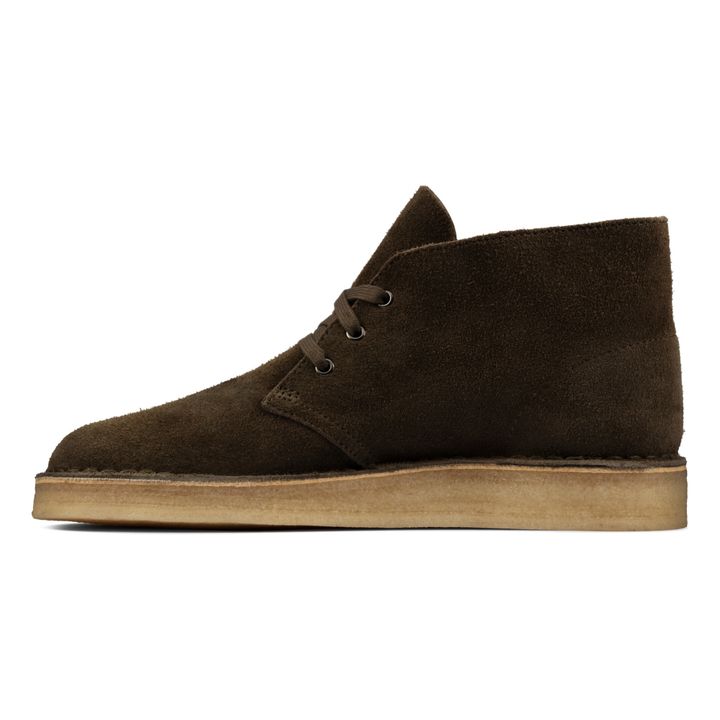 Clarks desert boot olive clearance suede