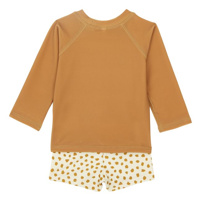 T-Shirt Anti-UV + Short Imprimé | Camel