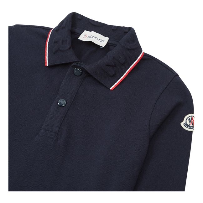 Langarm-Poloshirt Logo | Navy