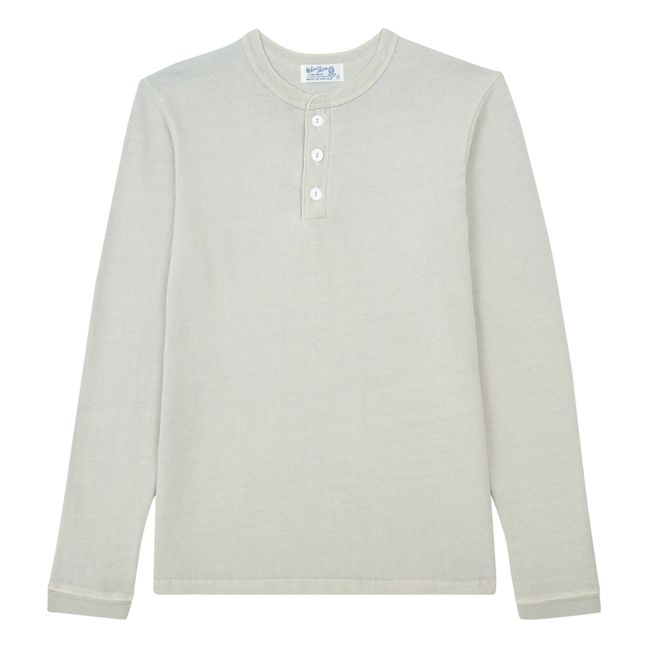 Henley Cotton Long-sleeved T-shirt | Grey