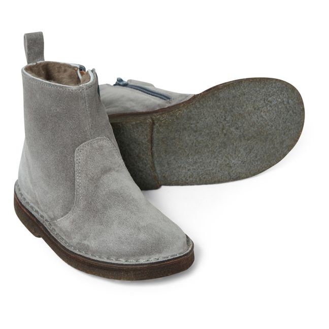 Lined Zip-Up Boots | Grey