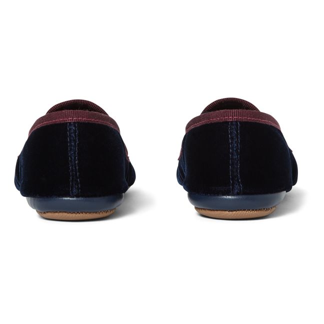 Chaussons Velours Elastique | Bleu marine