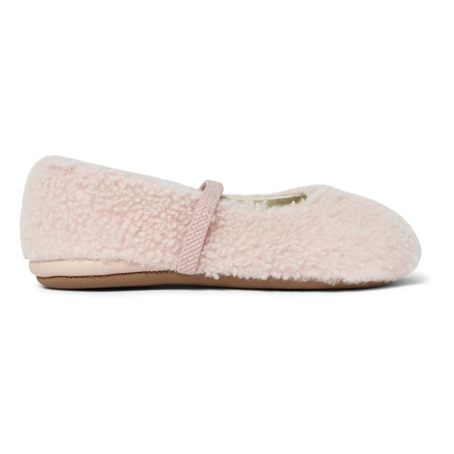 Shearling Elasticated Slippers | Pink