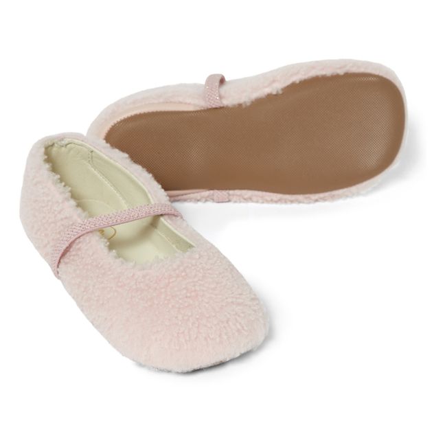 Shearling Elasticated Slippers | Pink