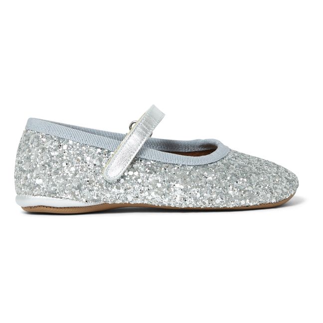Ballerina Velcro Slippers | Silver