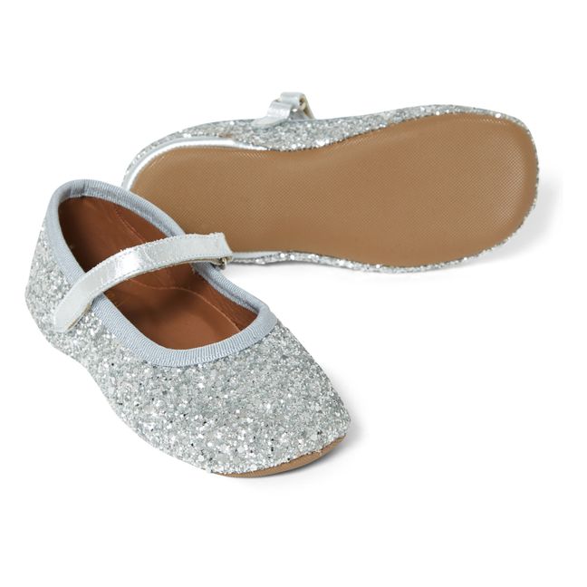 Ballerina Velcro Slippers | Silver