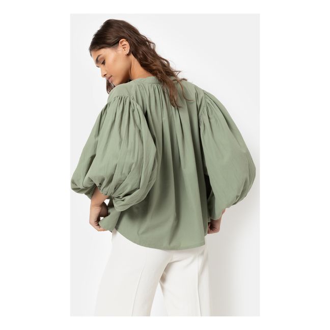 Camicetta in popeline di cotone | Verde militare