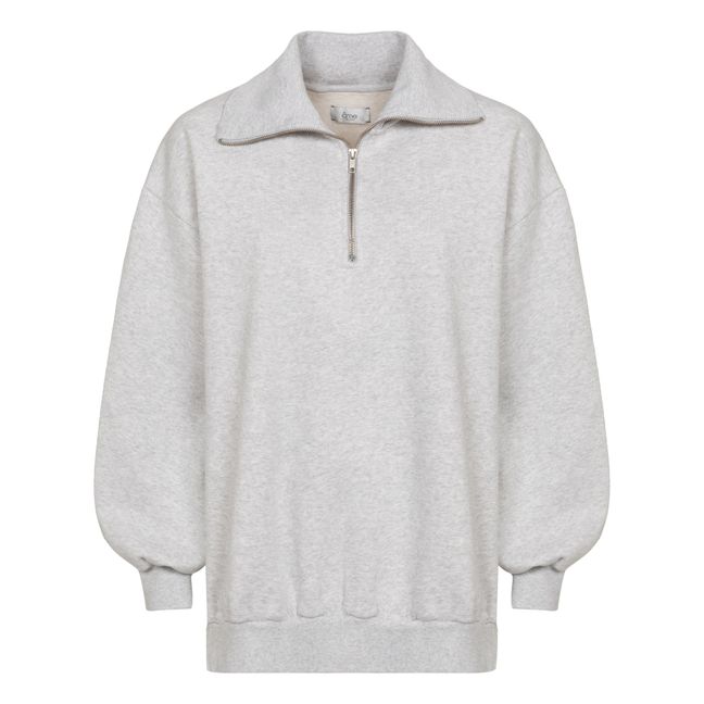 Sweat Zippé Iflower Oversize | Gris chiné