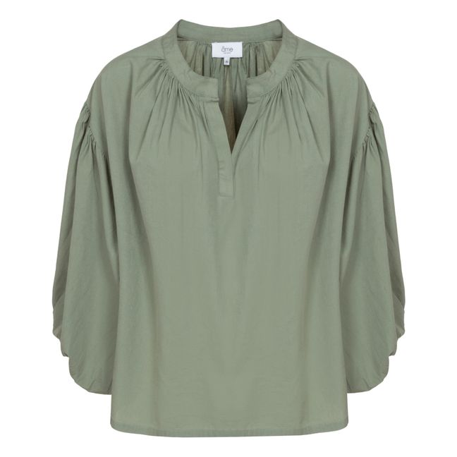 Camicetta in popeline di cotone | Verde militare