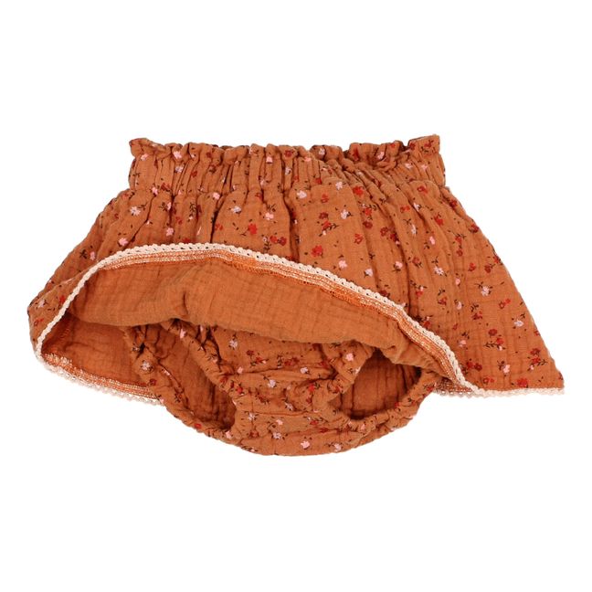 Jupe-Bloomer Gaze de Coton Bio Garden | Rouille